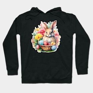 Happy Easter Bunny Watercolor painting Hoodie